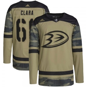 Adult Authentic Anaheim Ducks Damian Clara Camo Military Appreciation Practice Official Adidas Jersey