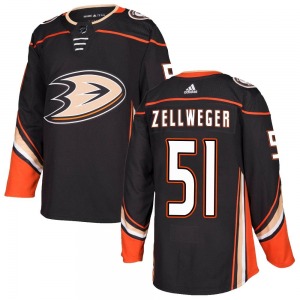 Adult Authentic Anaheim Ducks Olen Zellweger Black Home Official Adidas Jersey