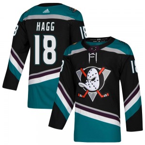 Adult Authentic Anaheim Ducks Robert Hagg Black Teal Alternate Official Adidas Jersey